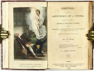 [Color Plate] Chrysal, or, The adventures of a guinea: wherein are exhibited views of several striking scenes : with interesting anecdotes of the most noted persons in every rank of life through whose hands it has passed, by an Adept [3 vols.]