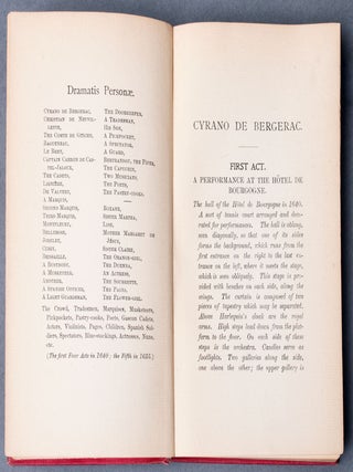 Cyrano de Bergerac [Presentation Copy] ; Translated by Howard Thayer Kingsbury: Accepted and Played by Richard Mansfield