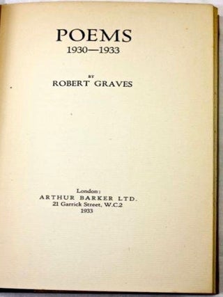 Poems 1930-1933