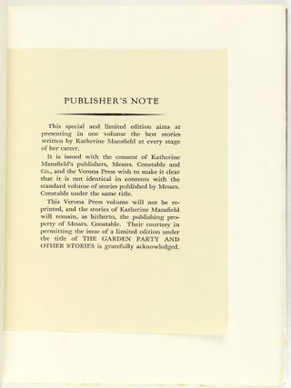 The Garden Party and other Stories. With coloured lithographs by Marie Laurencin