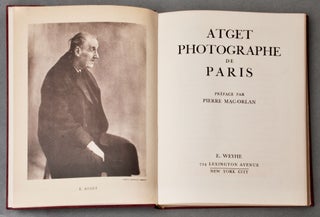 Item #BB2247 [Photobook] Atget Photographe de Paris [Ben Shahn's copy]. E. ATGET, Berenice...