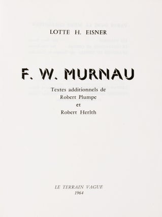 [Cinema] F. W. Murnau [Inscribed to Jean Kress]