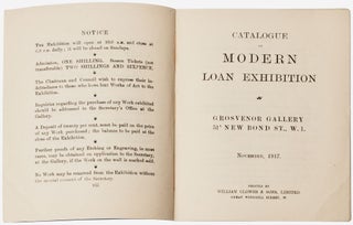 [Exhibition Catalog] Catalogue of Modern Loan Exhibition. November, 1917 [with notes on the paintings by a contemporary visitor to the show].