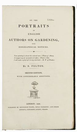 [Grangerized] On the Portraits of English Authors on Gardening with Biographical Notices [Francis Henry Cripps-Day's copy]