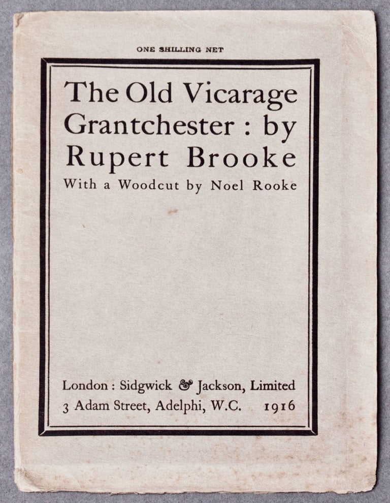 Item #BB2567 The Old Vicarage, Grantchester. Rupert BROOKE.
