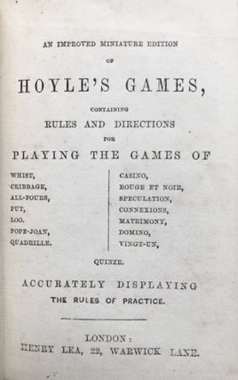 An Improved Miniature Edition of Hoyle's Games [Original Cloth]