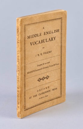 Item #BB2733 A Middle English Vocabulary; Designed for Use with Sisam's Fourteenth Century Verse...